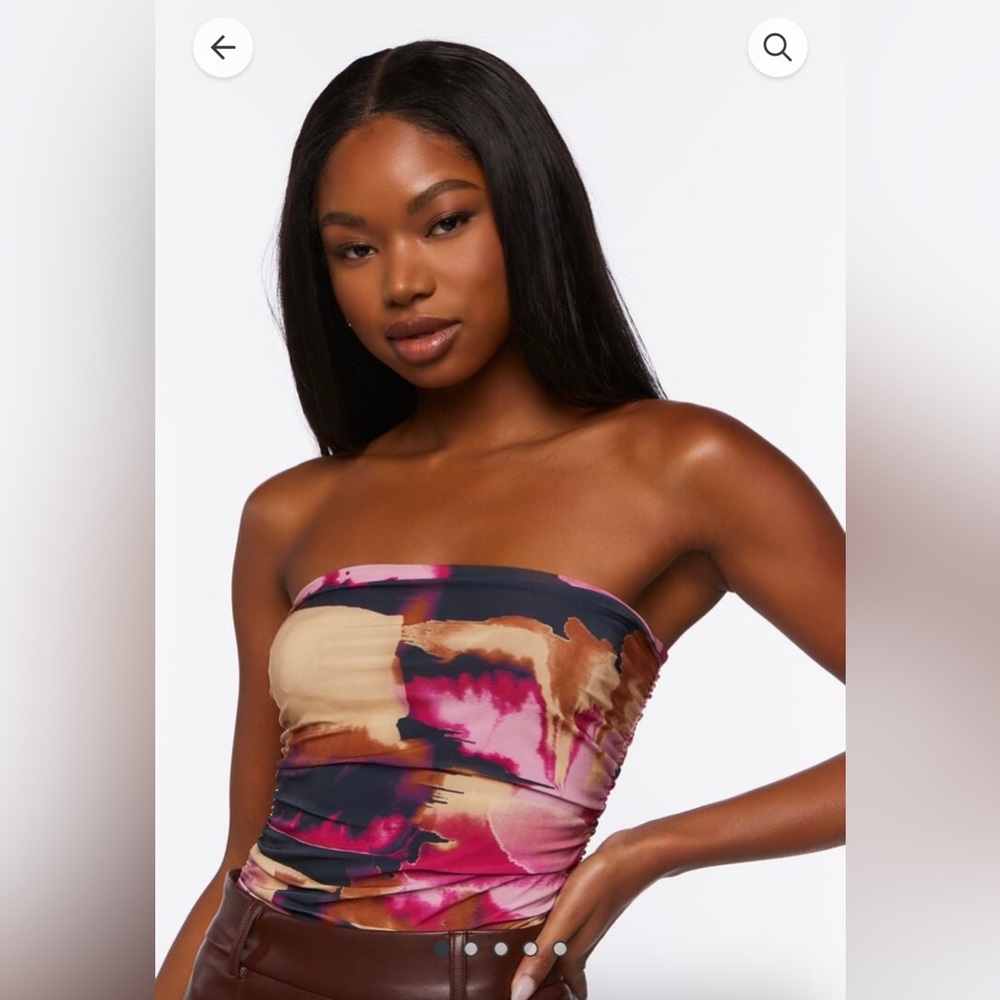 Forever 21 Slinky Watercolor Tube Bodysuit size S